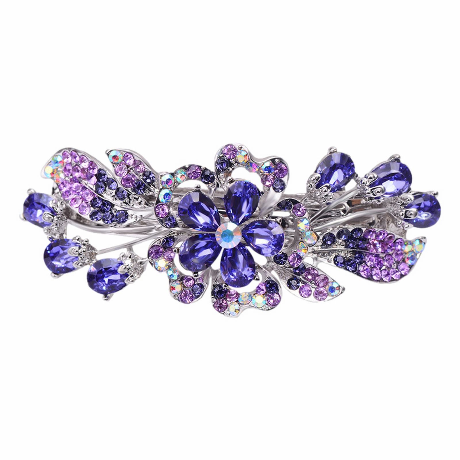 thumbnail image 2 of Vintage Rhinestone Wedding Hair Clip Crystal Cz Hair Barrettes Purple Crystal Barrette Cz Hairclip Decorative Headwear Crystal Wedding Headpieces, 2 of 2